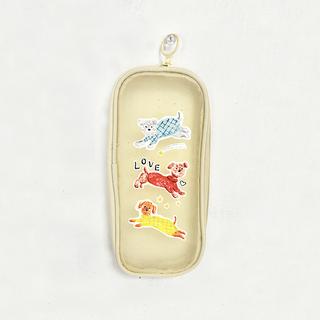 【利光春華】メッシュポーチ犬 (YELLOW)