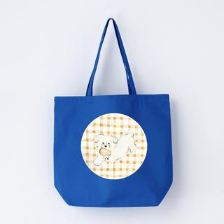 【利光春華】作品”パンが好き！”トートバッグ Blue
