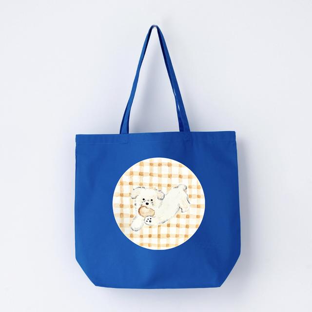 【利光春華】作品”パンが好き！”トートバッグ Blue