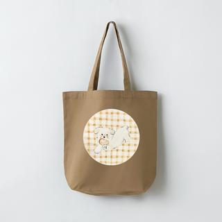 【利光春華】作品”パンが好き！”トートバッグ Brown
