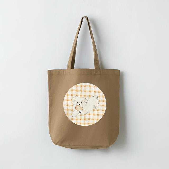 【利光春華】作品”パンが好き！”トートバッグ Brown