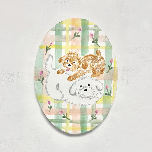 【利光春華・受注制作作品(後期)】No.27 一緒にいようね (Kei&LALA) ※会期終了後７月中の発送予定