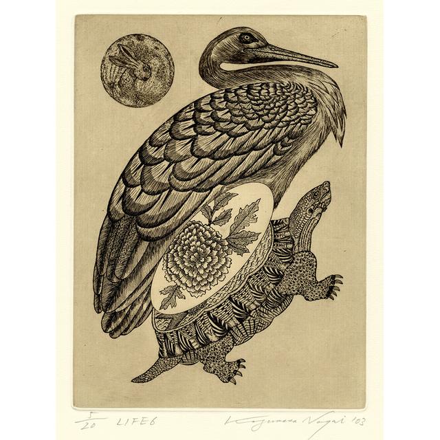 【サイン入り】永井一正 銅版画作品 「LIFE 6」