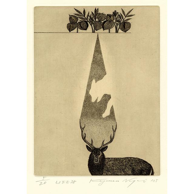 【サイン入り】永井一正 銅版画作品 「LIFE 38」