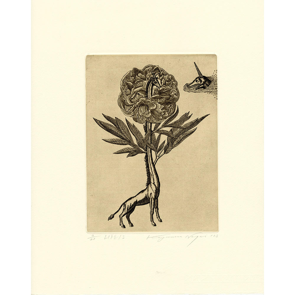【サイン入り】永井一正 銅版画作品 「LIFE 13」