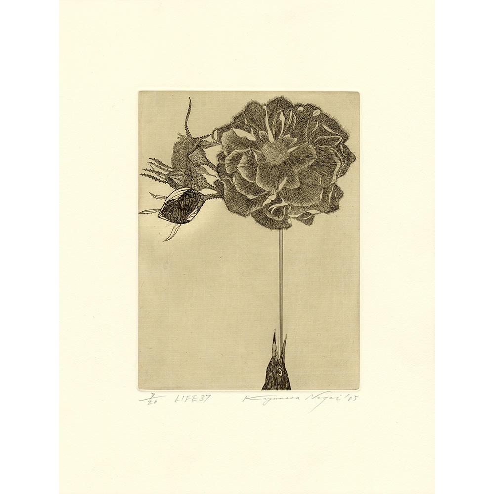 【サイン入り】永井一正 銅版画作品 「LIFE 37」