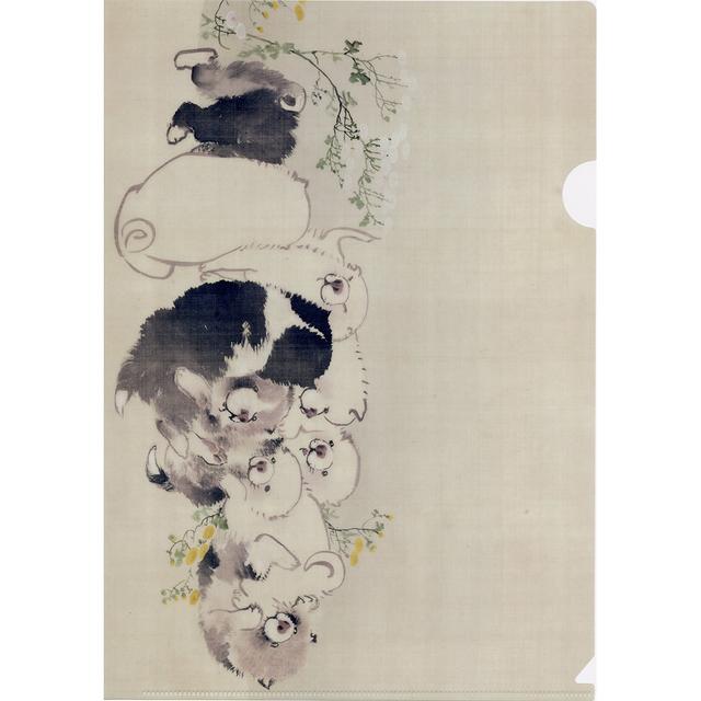 長沢蘆雪「菊花子犬図」　A4 クリアファイル