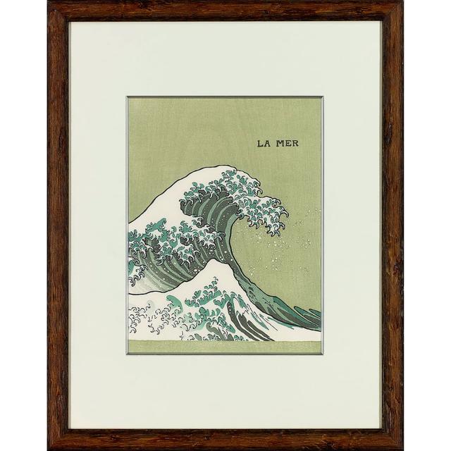 『LA MER』オーケストラスコア 初版表紙 浮世絵木版画【茶色額】