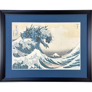 ゴジラ浮世絵 ジークレー版画「富嶽三十六景 神奈川沖浪裏」