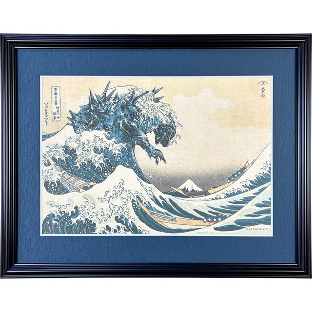 ゴジラ浮世絵 ジークレー版画「富嶽三十六景 神奈川沖浪裏」