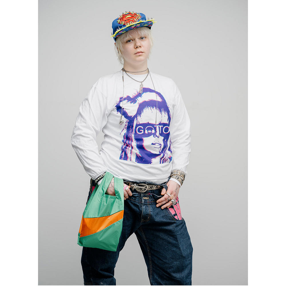 【SUSAN BIJL】The New Shopping BagHolly Green & OrangeS