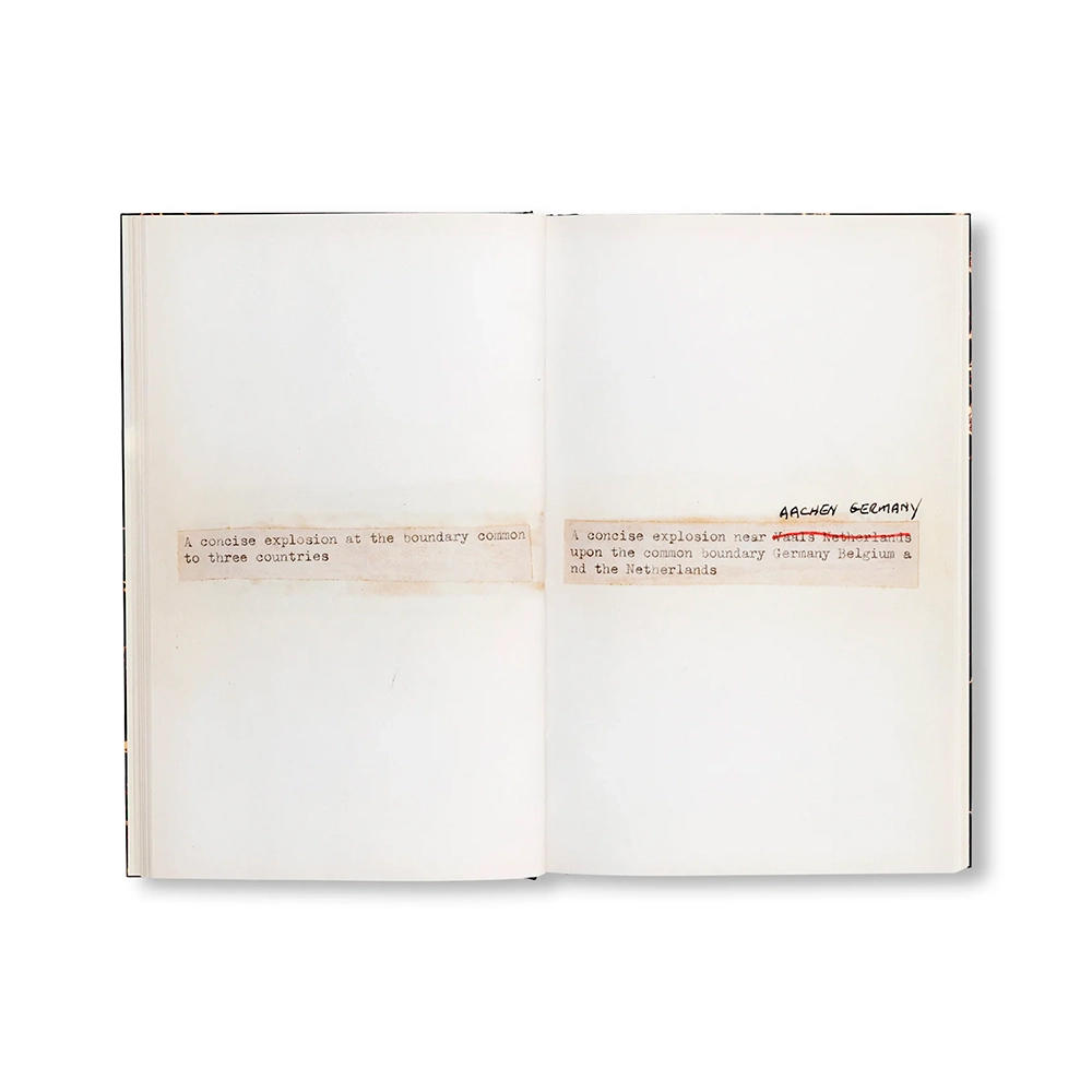 TERMINAL BOUNDARIES AND A NATURAL WATER COURSE DIVERTED REDUCED OR DISPLACED by Lawrence Weiner（ローレンス・ウェイナー） 作品集