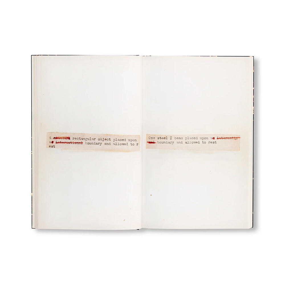 TERMINAL BOUNDARIES AND A NATURAL WATER COURSE DIVERTED REDUCED OR DISPLACED by Lawrence Weiner（ローレンス・ウェイナー） 作品集