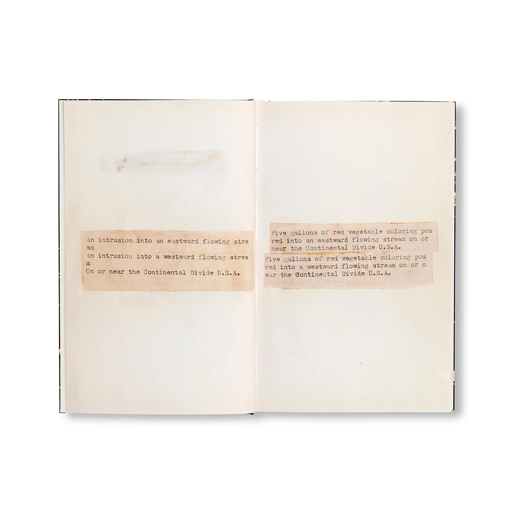 TERMINAL BOUNDARIES AND A NATURAL WATER COURSE DIVERTED REDUCED OR DISPLACED by Lawrence Weiner（ローレンス・ウェイナー） 作品集