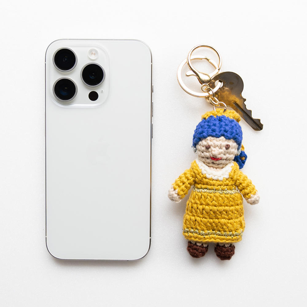 Crochet Keyring　GIRL WITH PEARL EARRING（ガール ウィズ パールイヤリング）クロシェットキーリング