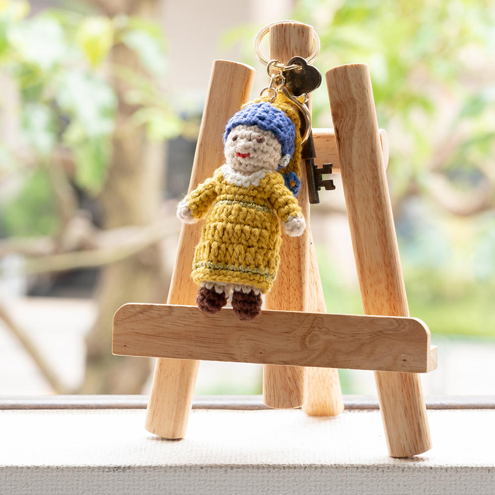 Crochet Keyring　GIRL WITH PEARL EARRING（ガール ウィズ パールイヤリング）クロシェットキーリング