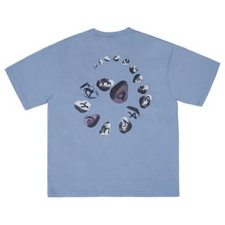【Same Paper／ブルー／サイズの選択可】Spiral Stone T-shirt Tシャツ