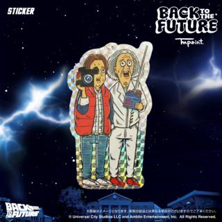 Back To The Future(バックトゥザフューチャー) ｘ TM paint ステッカー Marty＆Doc(マーティー＆ドク) ホログラムver.