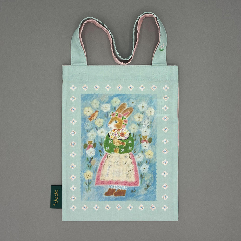 布川愛子　SHEETING MINI TOTE BAG シーチング ミニトートバッグ -BLOOM-