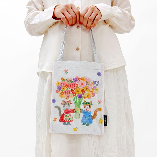 布川愛子　BOIL LAYERED MINI TOTE BAG ボイル生地 レイヤード ミニトートバッグ -BOUQUET- CAT&CAT