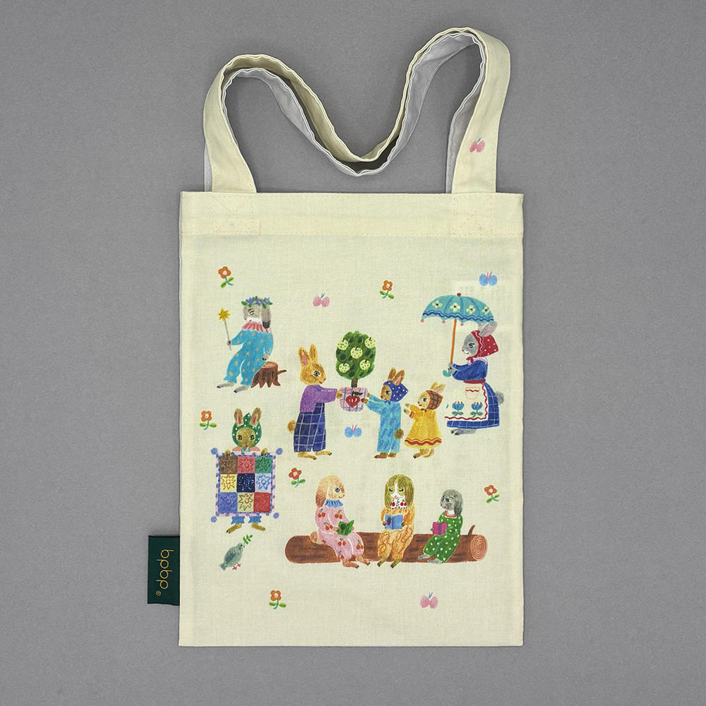 布川愛子　SHEETING MINI TOTE BAG シーチング ミニトートバッグ -FRIENDS-