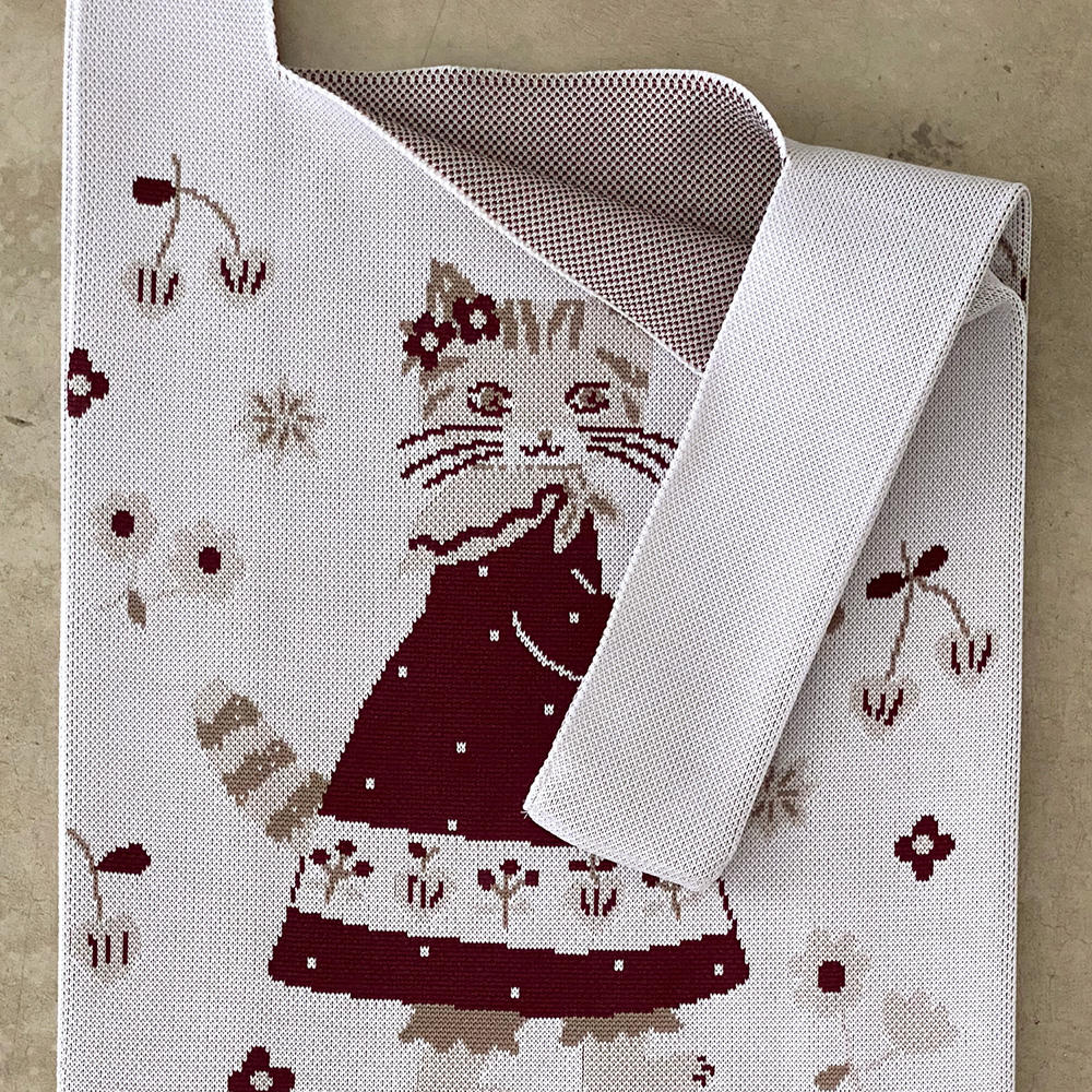 布川愛子　KNIT MARCHE BAG ドレスを着た猫 ニットマルシェバッグ