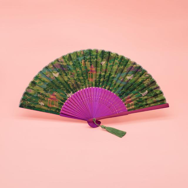 【小楽園】 扇子 -UTOPIAN GARDEN 庭園柄-
