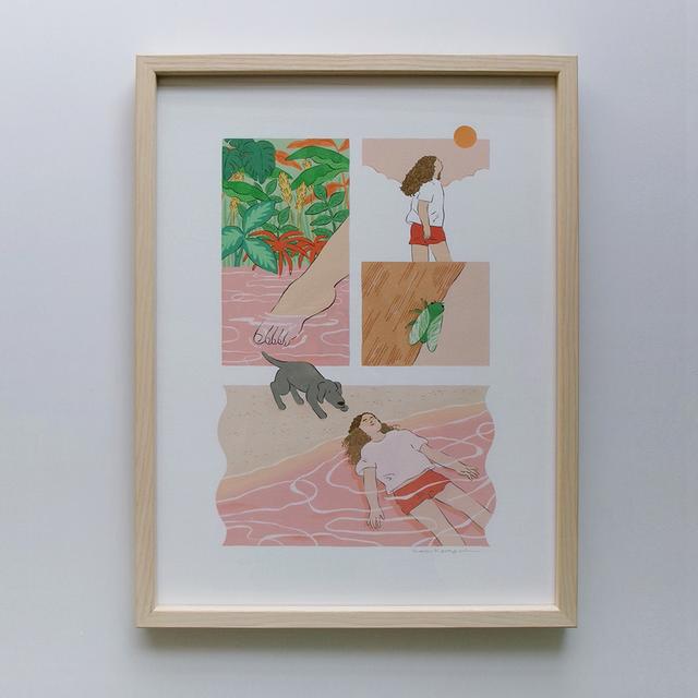 【予約／サイン入り】【コナガイ香 】ジークレープリント作品『Relaxation spot』（額装）※10月上旬頃発送予定