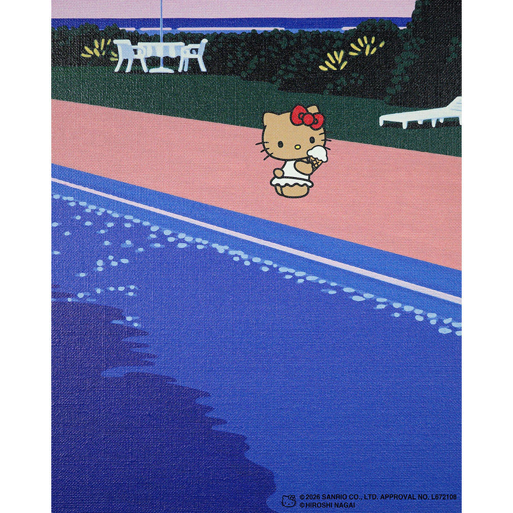 【受注生産：10月下旬頃お届け予定】HIROSHI NAGAI（永井博） × HELLO KITTY （ハローキティ） CANVAS PRINT  / KTHN-CP Untitled 5 ※通常商品との同時購入不可