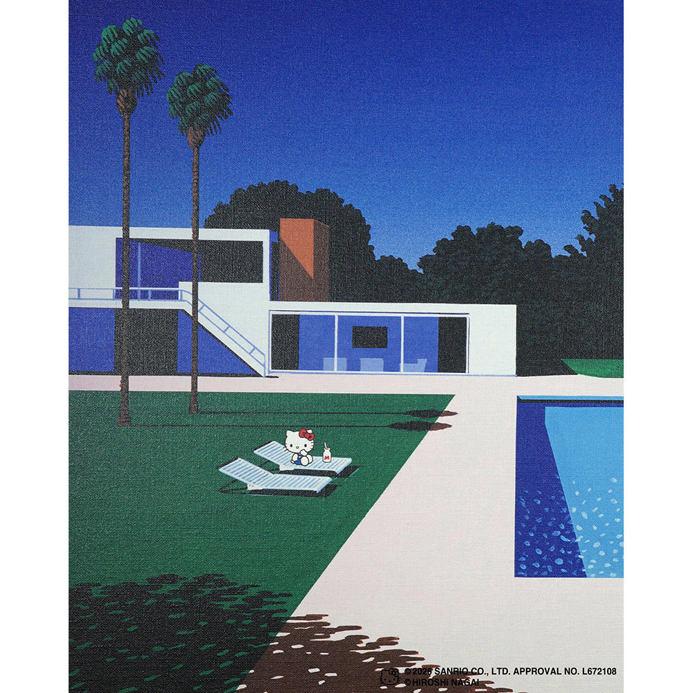 【受注生産：10月下旬頃お届け予定】HIROSHI NAGAI（永井博） × HELLO KITTY （ハローキティ） CANVAS PRINT  / KTHN-CP Untitled 3 ※通常商品との同時購入不可