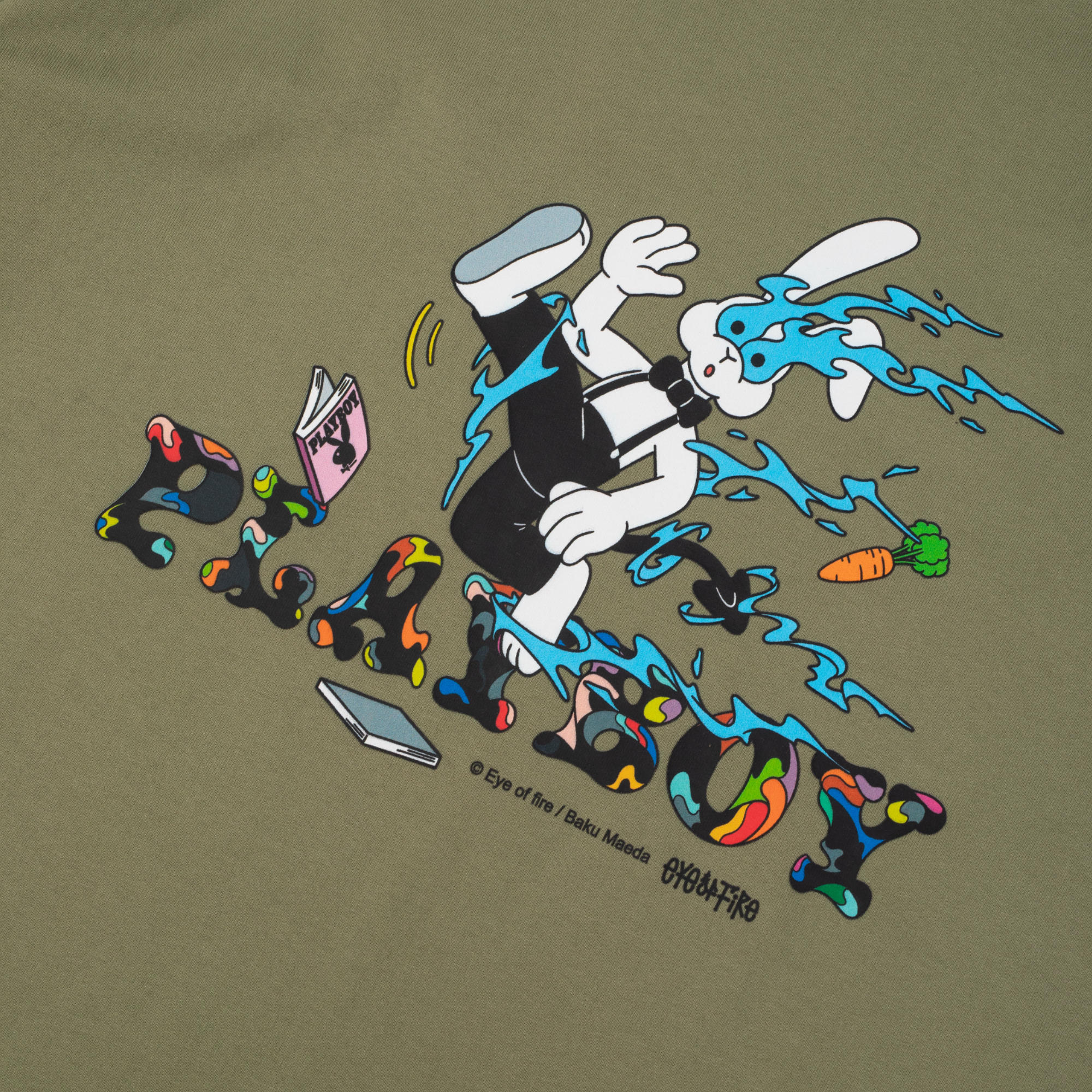 Playboy SLIDE TEE-グレー緑
