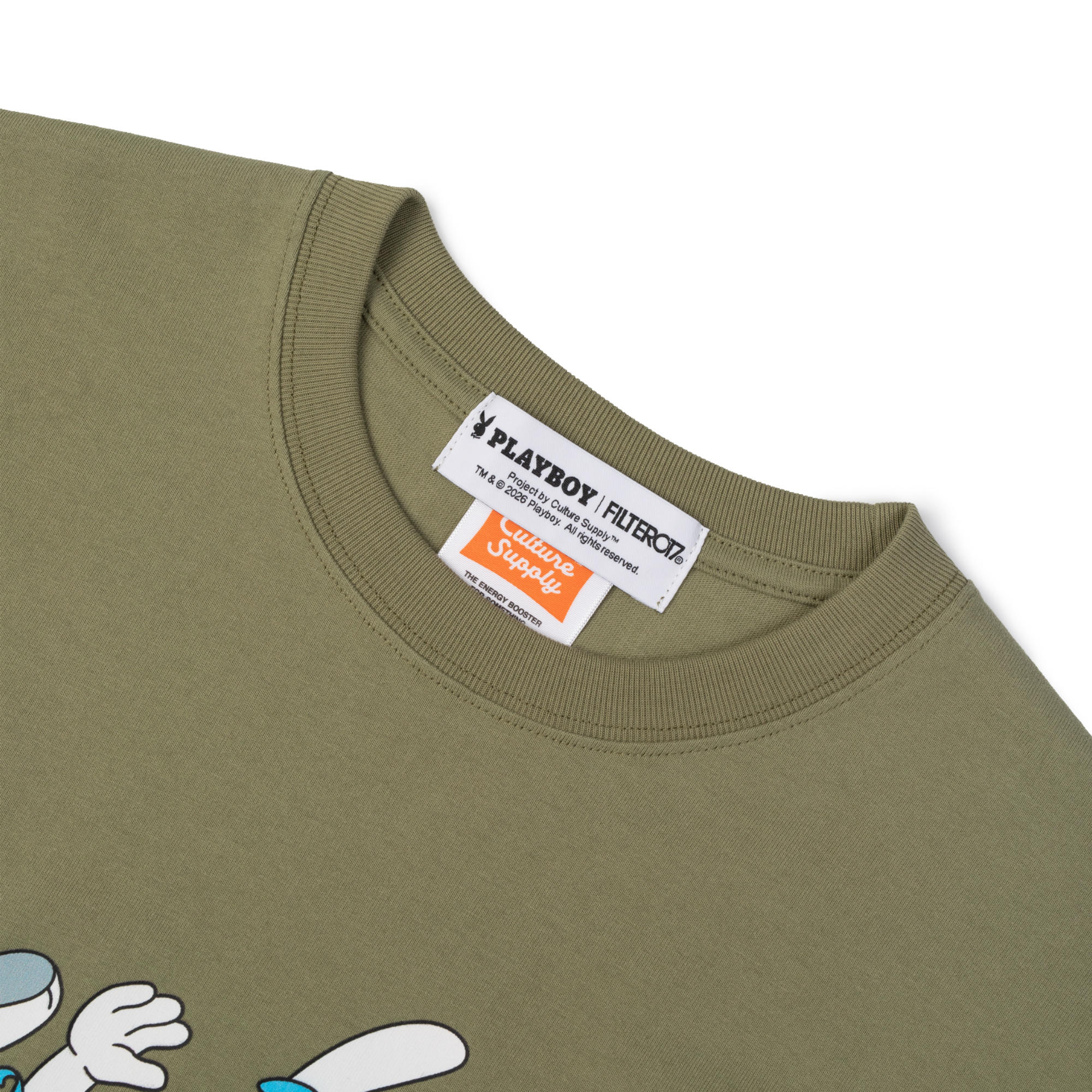 Playboy SLIDE TEE-グレー緑