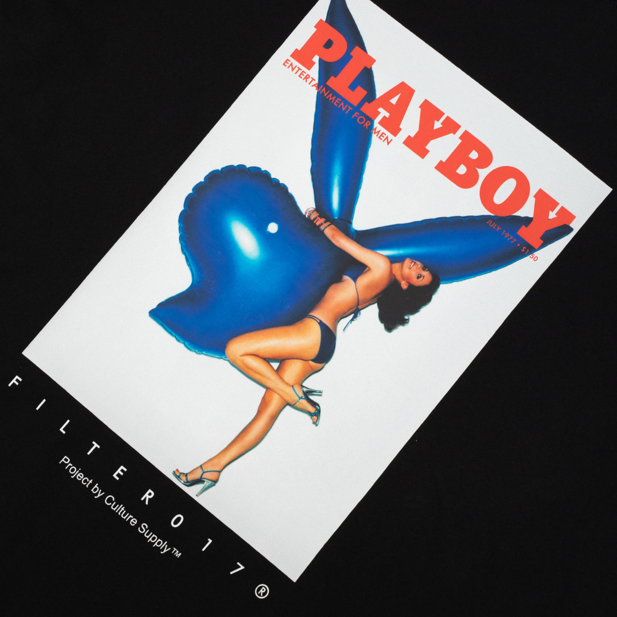Playboy 1977マガジンカバーTシャツ-ブラック