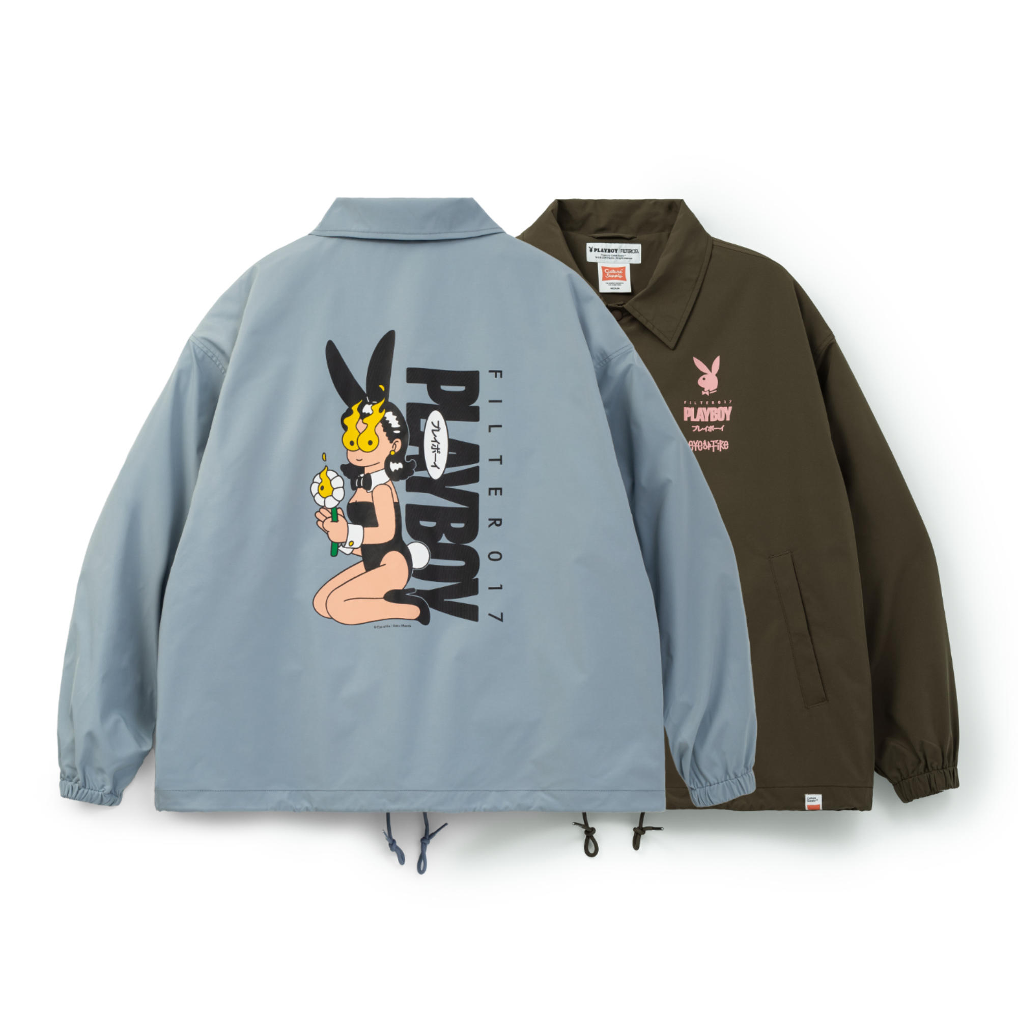 Playboy バニーガールコーチジャケット-ブラウン