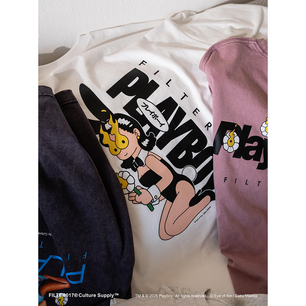 Playboy バニーガールTシャツ-アプリコット