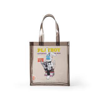 Playboy クリアショッピングバッグ-Reading / ブラック