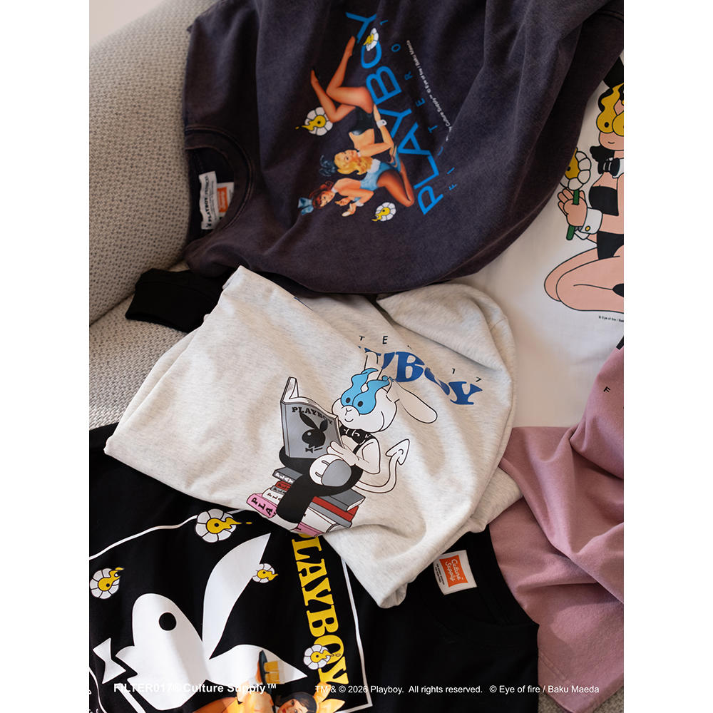 Playboy マガジンカバーTシャツ-ネイビー