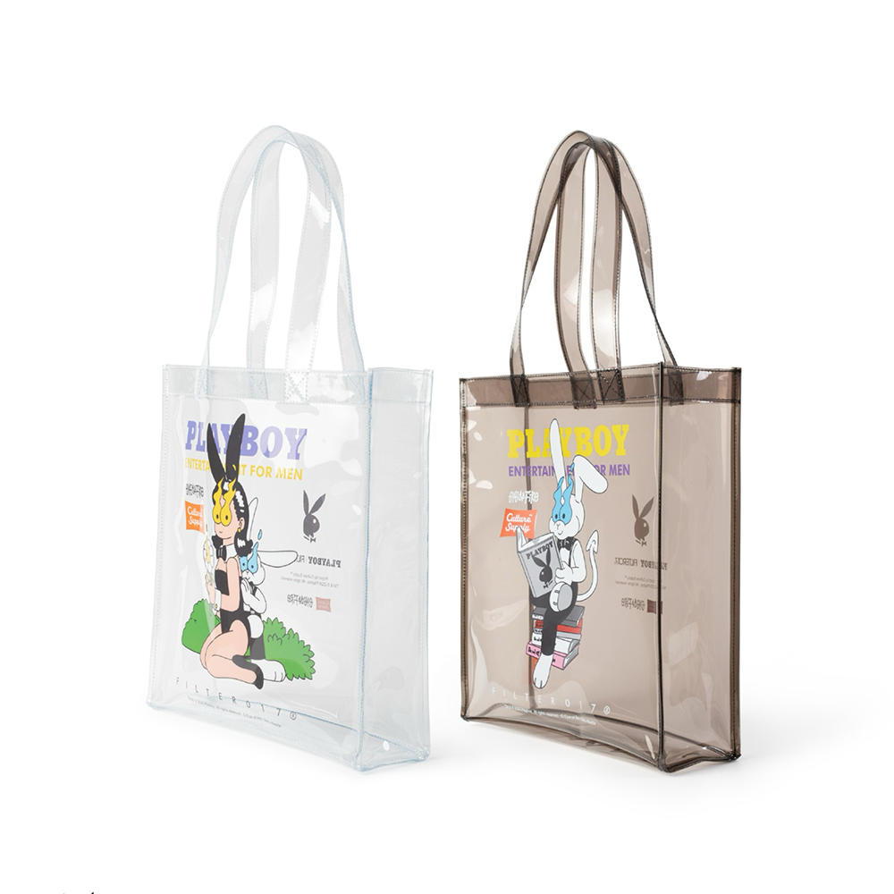 Playboy クリアショッピングバッグ-Reading / ブラック