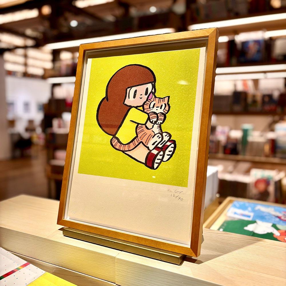 【直筆サイン＆エディションナンバー入り／マムアン】額装付きリソグラフ作品『Mamuang and Lala』　マムアンちゃん　Mamuang