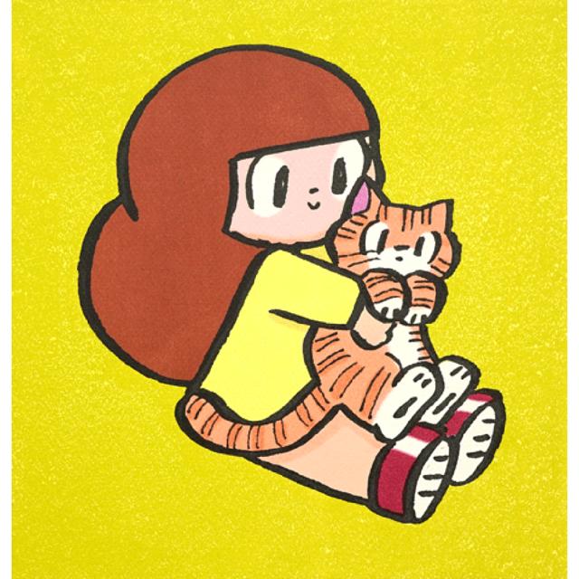 【直筆サイン＆エディションナンバー入り／マムアン】額装付きリソグラフ作品『Mamuang and Lala』　マムアンちゃん　Mamuang