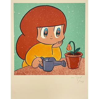 【直筆サイン＆エディションナンバー入り／マムアン】額装付きリソグラフ作品『MY EYES CAN SEE YOUR BEAUTY』　マムアンちゃん　Mamuang
