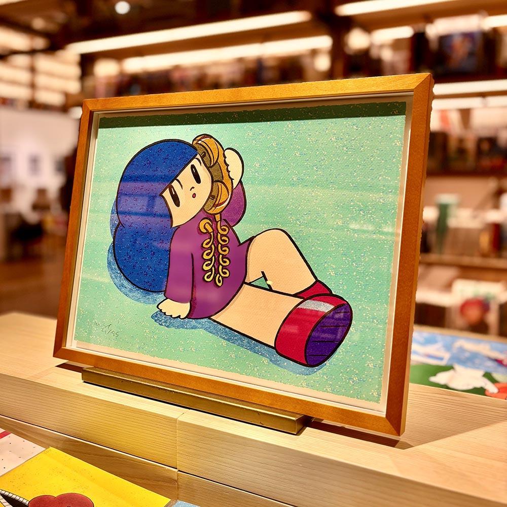 【直筆サイン＆エディションナンバー入り／マムアン】額装付きリソグラフ作品『もしもしわたし / HELLO ME 』　マムアンちゃん　Mamuang